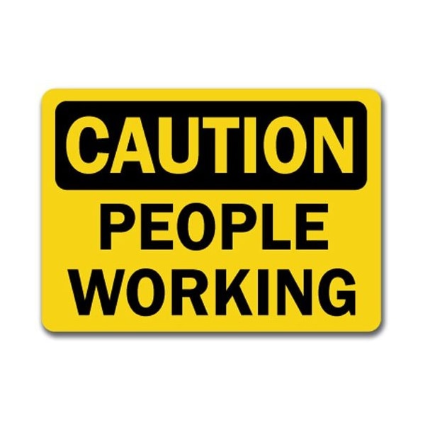 Signmission Caution Sign-People Working-10in x 14in OSHA Safety Sign, 10" L, 14" H, CS-People Working CS-People Working - main